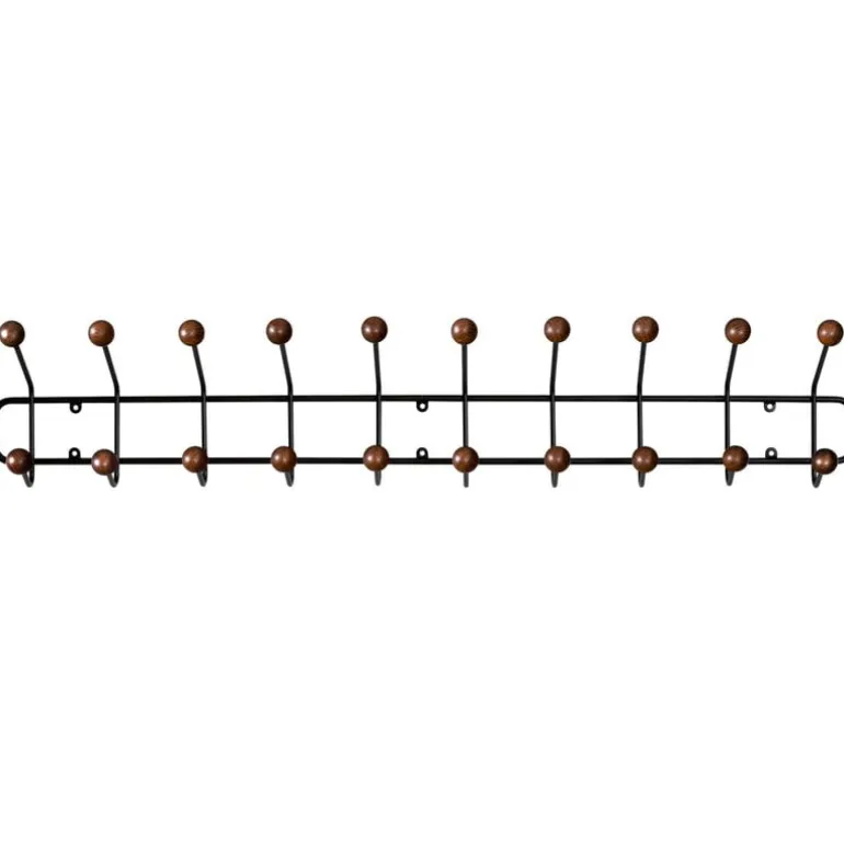Maze Bill Horizontal klädhängare, L, svart - valnötsfärgad ask