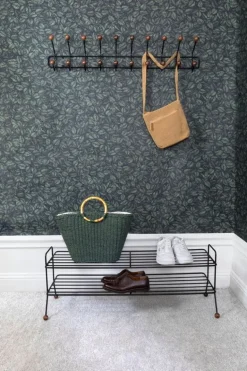 Maze Bill Horizontal klädhängare, L, svart - valnötsfärgad ask