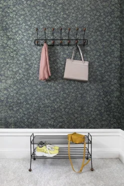 Maze Bill skohylla, svart - valnötsfärgad ask