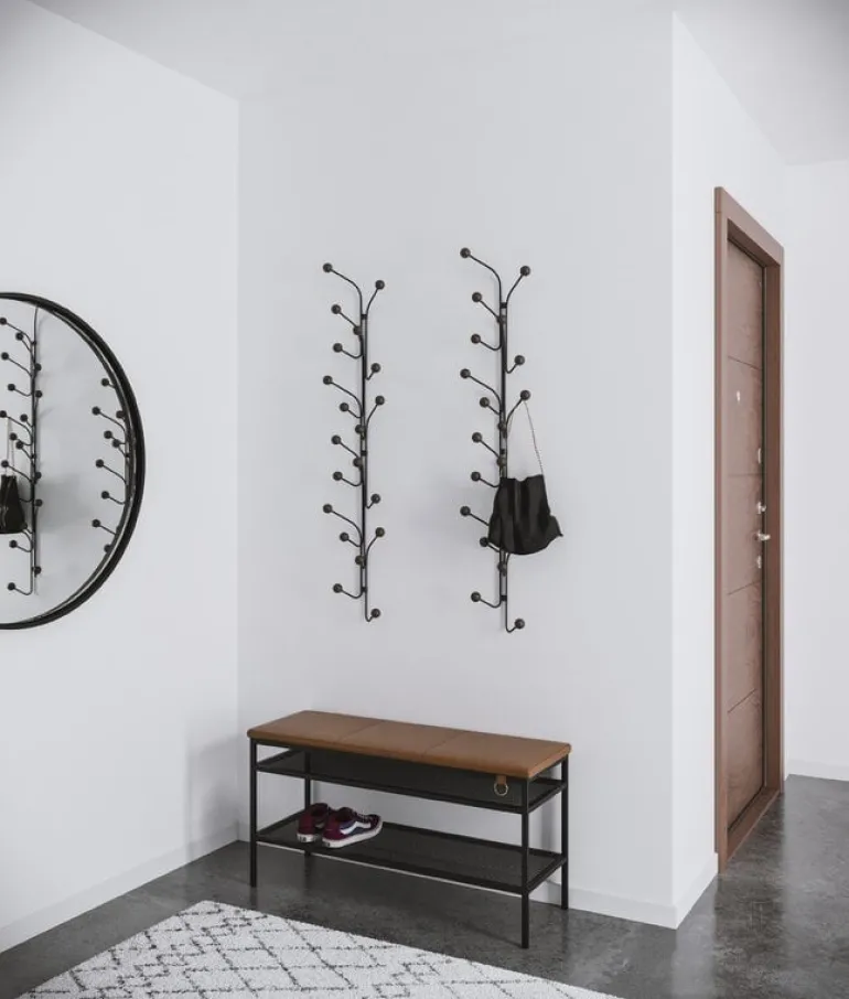 Maze Bill Vertical klädhängare, svart - betsad ek