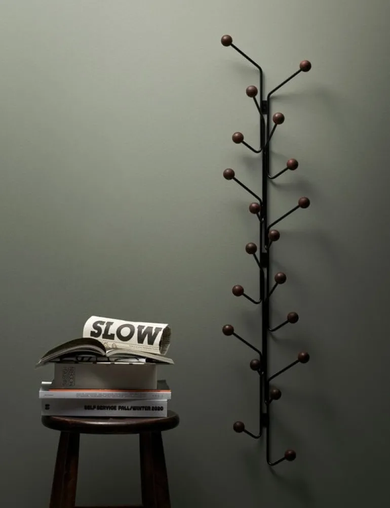 Maze Bill Vertical klädhängare, svart - betsad ek