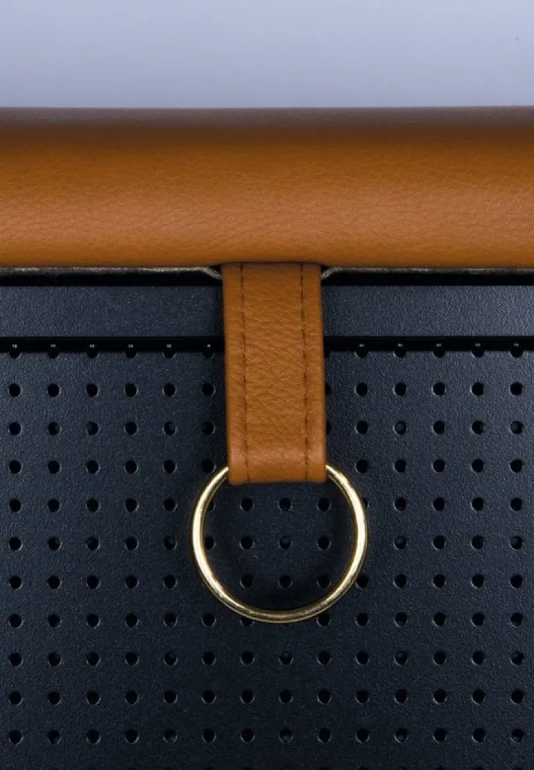 Maze Frank förvaringsbänk, svart - cognac