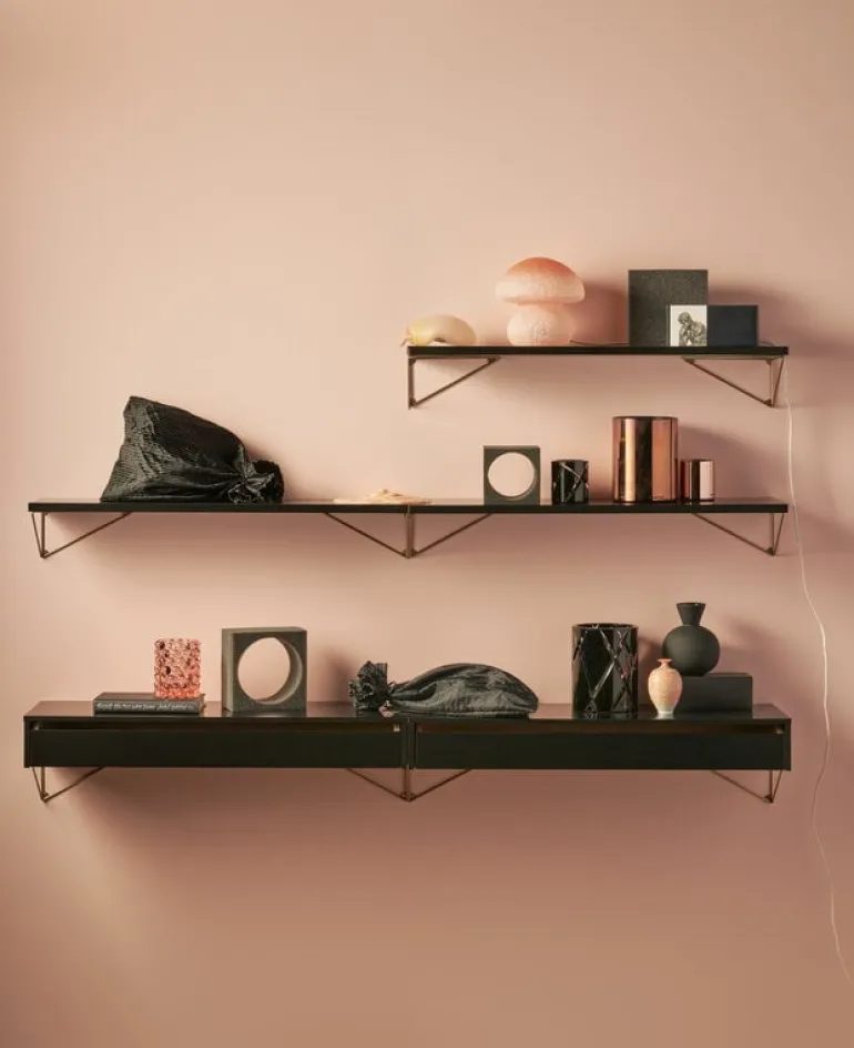 Maze Pythagoras hylla, 60 x 20 cm, svart