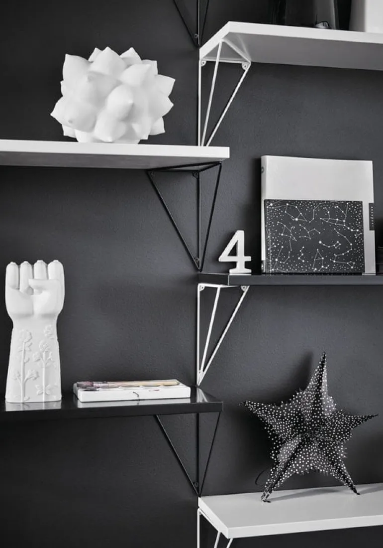 Maze Pythagoras hylla, 80 x 20 cm, svart