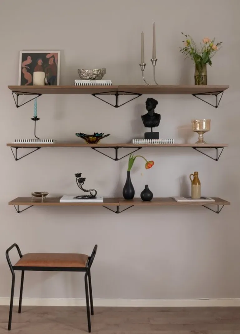 Maze Pythagoras hylla, 80 x 20 cm, valnöt