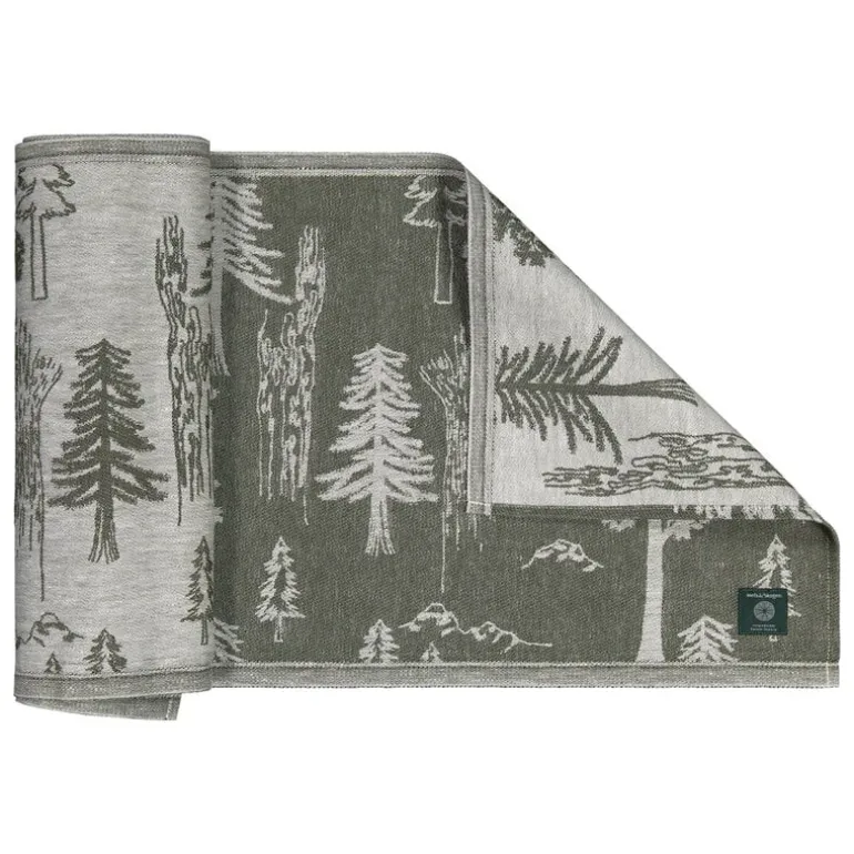 Metsä/Skogen Nebularis sittöverdrag, 45 x 160 cm, oliv - off-white