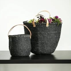 Mifuko Kiondo korg med handtag, M, svart