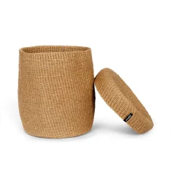 Mifuko Kiondo korg med lock, L, brun