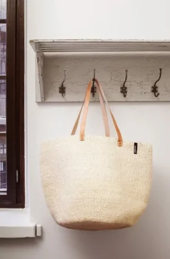 Mifuko Kiondo shopperkorg, M, off-white