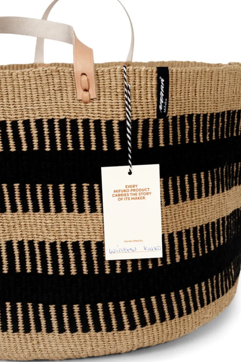 Mifuko Pamba golvkorg, XXL, svart - brun