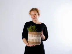 Mifuko Pamba korg, S, vit - brun