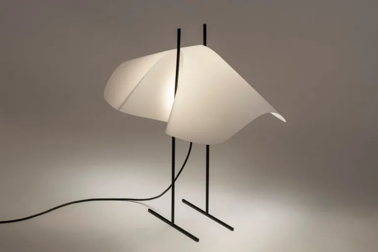 Motarasu Cho golvlampa, vit - svart