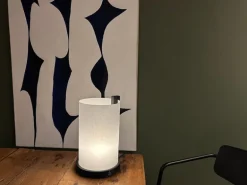 Motarasu Enso bordslampa, vit - svartbetsad ek