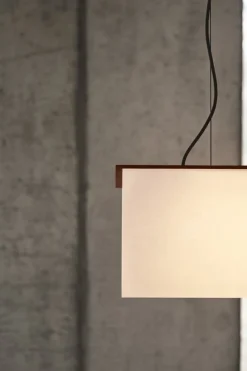 Motarasu Enso pendellampa, vit - svartoljad ek