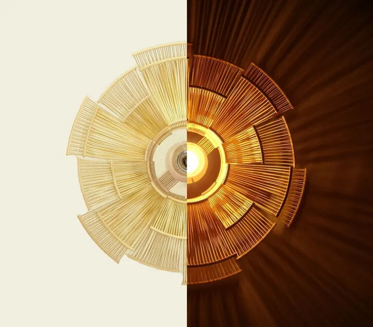 Motarasu Hokore pendellampa, bambu