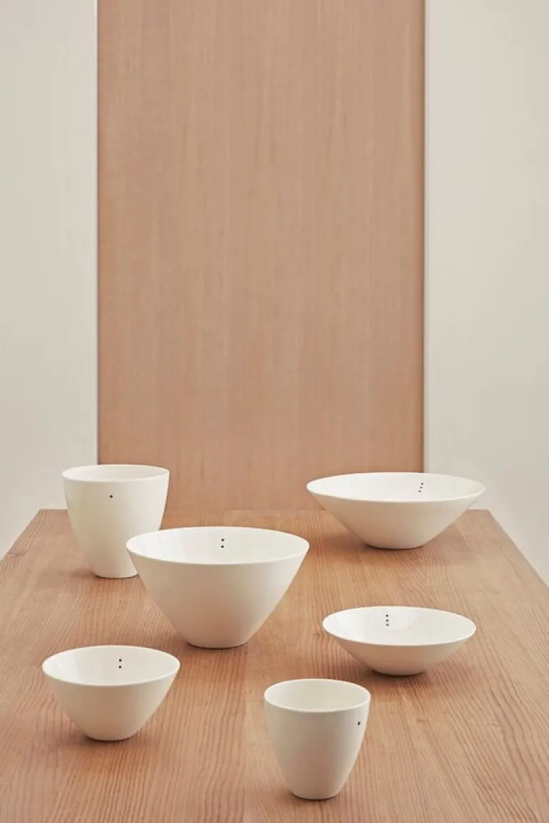 Motarasu Shiro skål, liten, 1 prick, 10 cm, vit