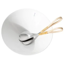 Motarasu Shiro skål, stor, 3 prickar, 30 cm, vit