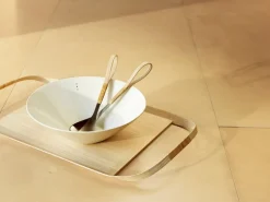 Motarasu Shiro skål, stor, 3 prickar, 30 cm, vit