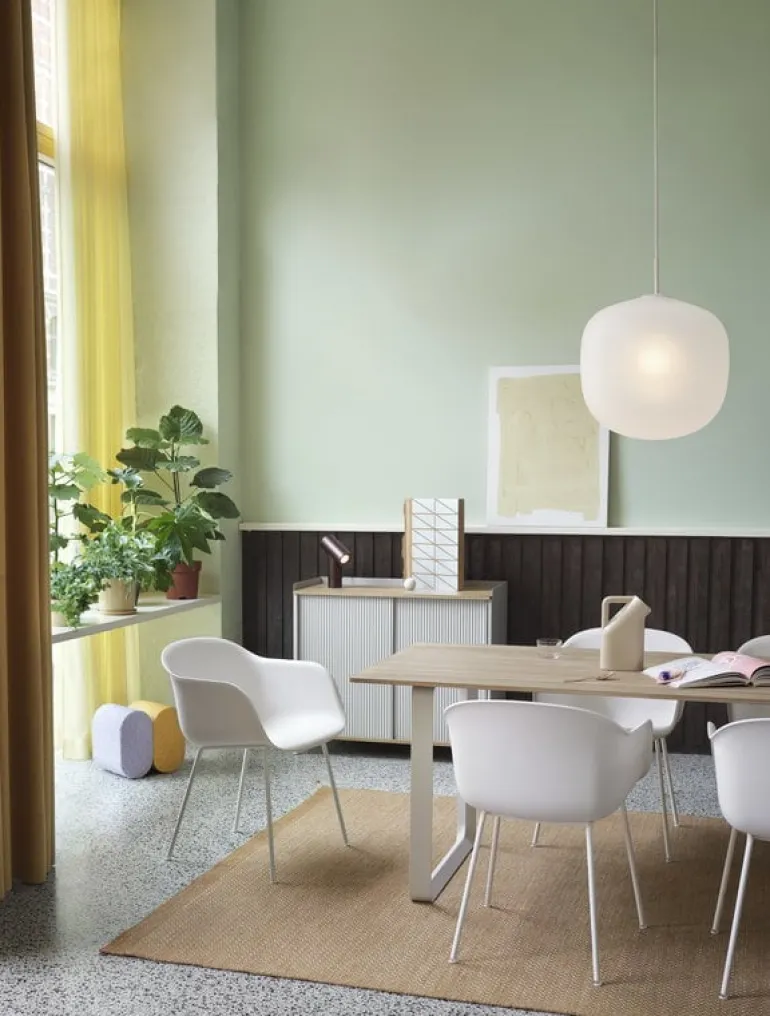 Muuto 70/70 bord, 225 x 90 cm, massiv ek - vitt