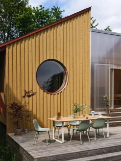 Muuto 70/70 Outdoor bord, 225 x 90 cm, Sapele-mahogny - grå