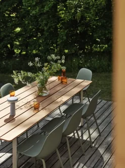 Muuto 70/70 Outdoor bord, 225 x 90 cm, Sapele-mahogny - grå