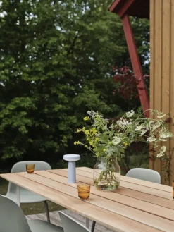 Muuto 70/70 Outdoor bord, 225 x 90 cm, Sapele-mahogny - grå