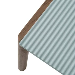Muuto Couple soffbord, 40 x 84 cm, vågformad, ljusblå - mörk ek
