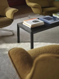 Muuto Doze fåtölj, låg, snurrfot, polerad aluminium - brunt Hearth 008