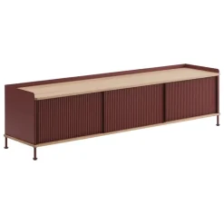 Muuto Enfold sideboard, 186 cm, låg, ek - djupröd