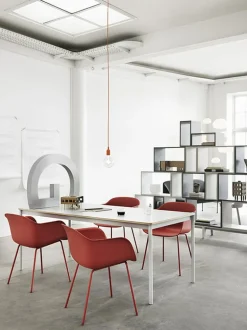 Muuto Fiber fåtölj, rörram, grön