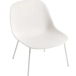 Muuto Fiber loungestol, rörram, vit