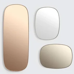 Muuto Framed spegel, liten, brungrå