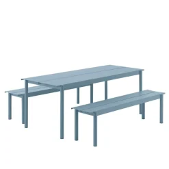 Muuto Linear Steel bänk, 170 cm, blekblå