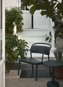 Muuto Linear Steel loungefåtölj, mörkgrön