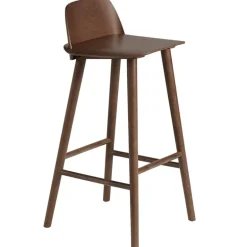 Muuto Nerd barstol, 75 cm, mörkbrun bets