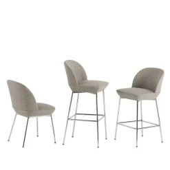 Muuto Oslo barstol, 75 cm, Ocean 32 - krom