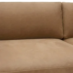 Muuto Outline soffa, 3 1/2-sits, Grace kamelfärgat läder - aluminium