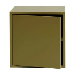 Muuto Stackad hyllmodul med dörr, medium, brungrön