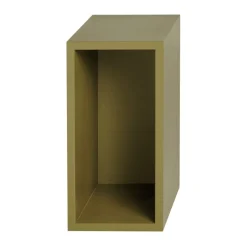 Muuto Stackad hyllmodul med ryggstöd, liten, brungrön