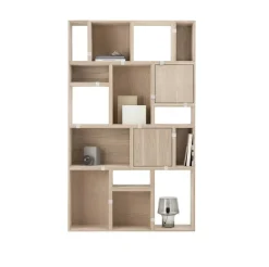 Muuto Stacked hyllmodul med bakstycke, medium, ek