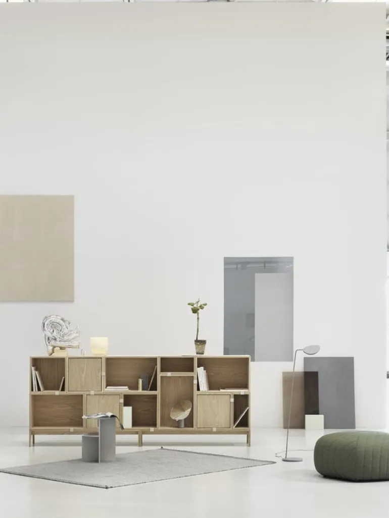 Muuto Stacked hyllmodul med bakstycke, medium, ek