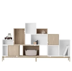 Muuto Stacked hyllmodul med bakstycke, liten, ek