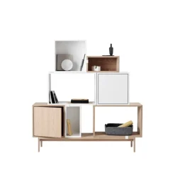 Muuto Stacked hyllmodul med bakstycke, medium, vit