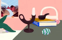 Nedre Foss Ildhane ljushållare, svart