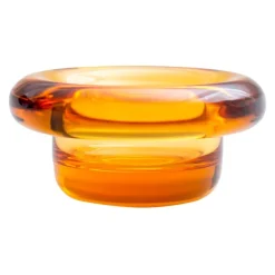 Nedre Foss Sirkel värmeljushållare, bärnstensgul