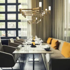 Nemo Lighting Crown Plana Linea pendel, matt guld