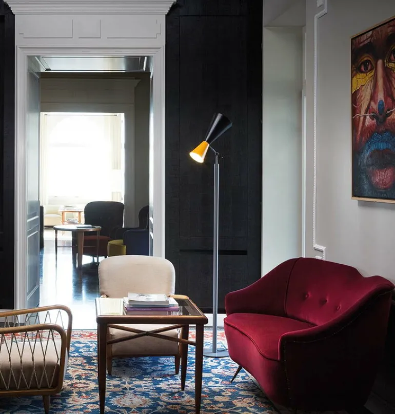 Nemo Lighting Parliament golvlampa, svart - gul