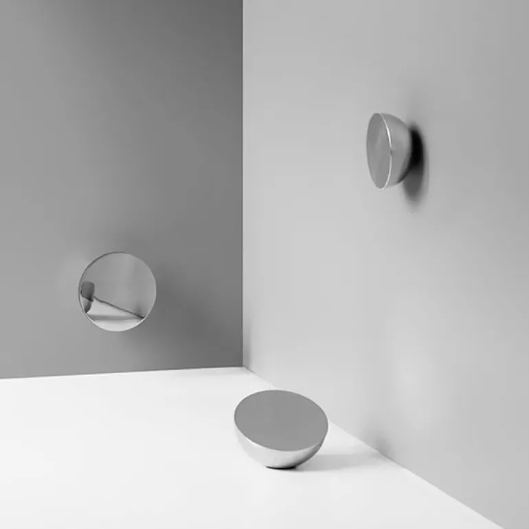 New Works Aura bordsspegel, rostfritt stål