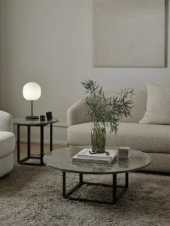 New Works Florence sidobord, 50 cm, svart - grå marmor