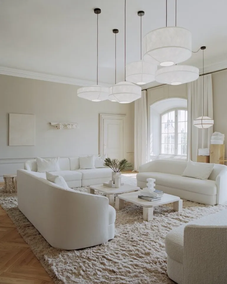 New Works Kite pendellampa, 75 cm, vit